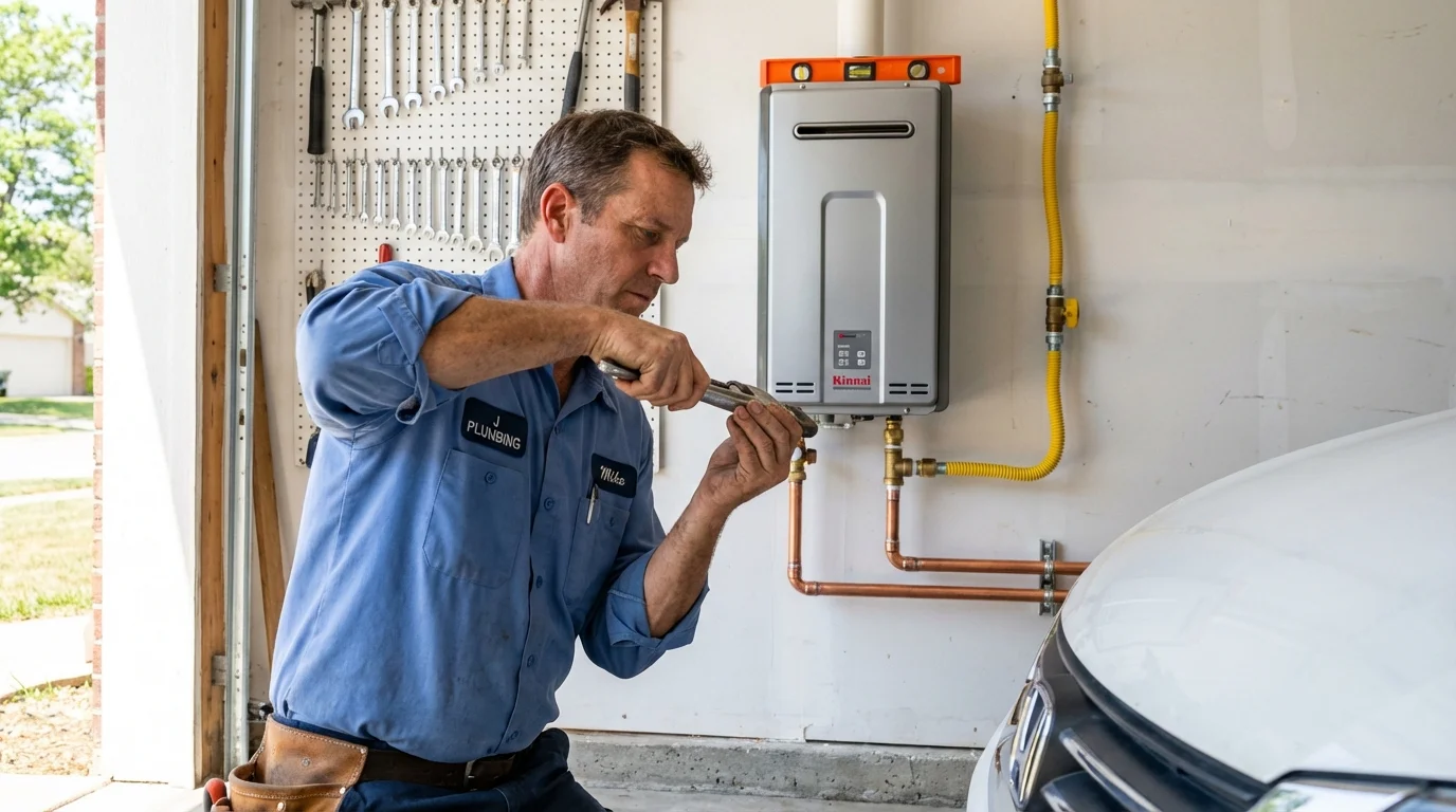 Tankless water heater installation by a Johns Plumbing LLC plumber in Washington
